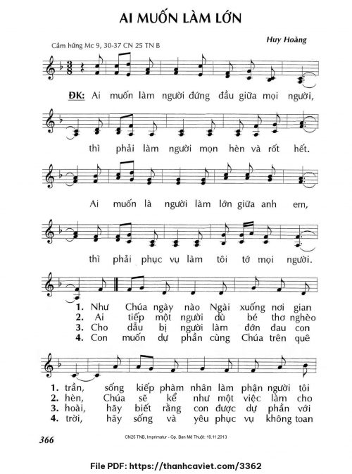 Ai muốn làm lớn - Lm. Huy Hoàng - trang 1
