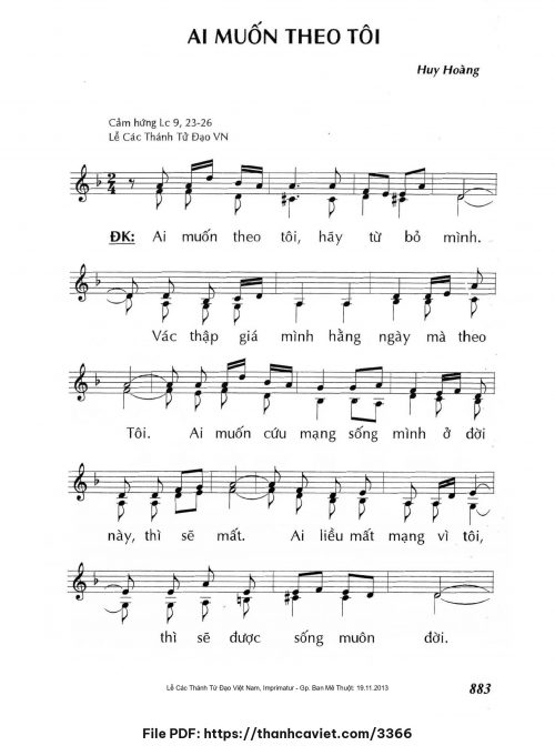 Ai muốn theo tôi - Lm. Huy Hoàng - trang 1
