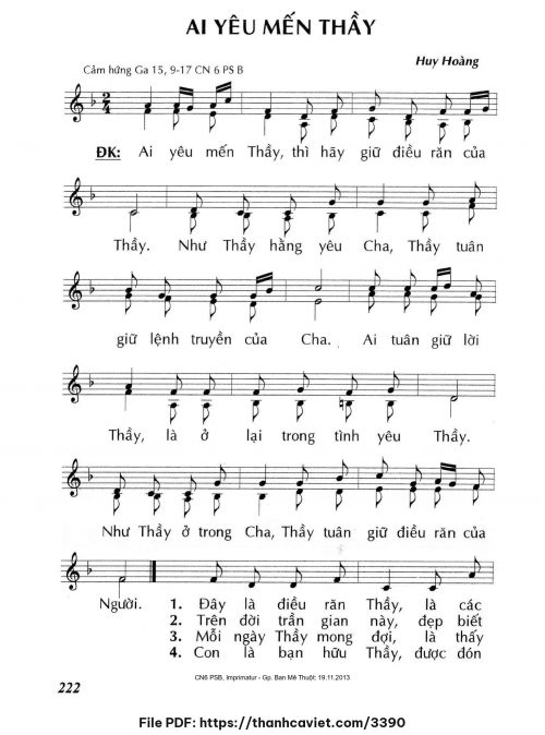 Ai yêu mến Thầy - Lm. Huy Hoàng - trang 1