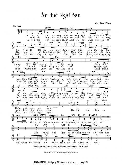 Ân huệ Ngài ban - Văn Duy Tùng - trang 1