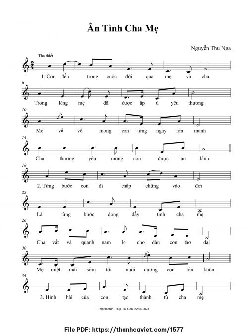 Ân tình mẹ cha - Nguyễn Thu Nga - trang 1