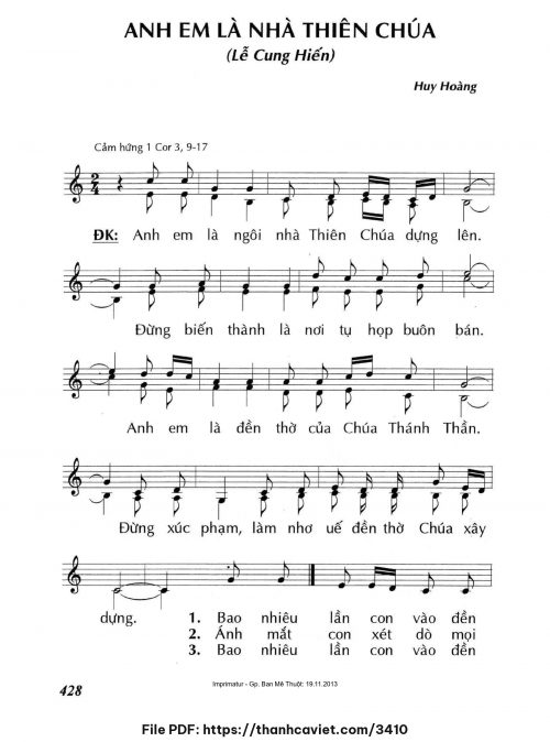 Anh em là nhà Thiên Chúa - Lm. Huy Hoàng - trang 1