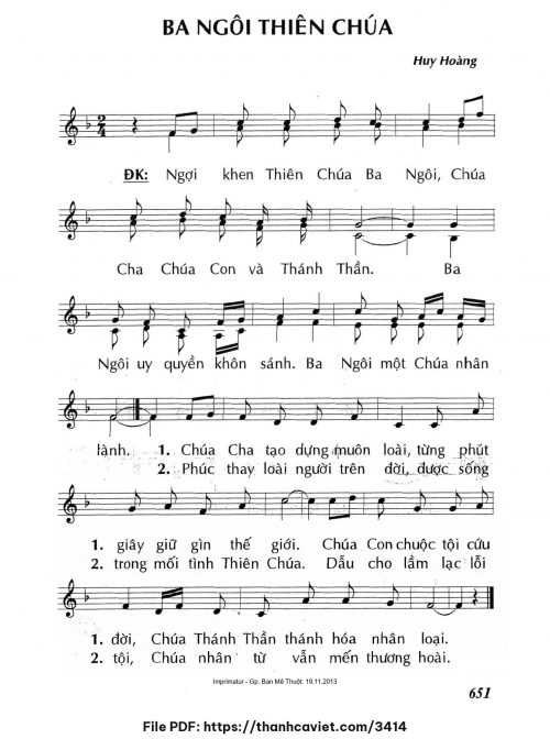 Ba Ngôi Thiên Chúa - Lm. Huy Hoàng - trang 1