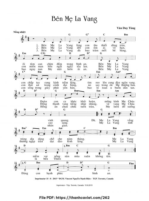 Bên Mẹ La Vang - Văn Duy Tùng - trang 1