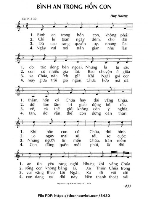 Bình an trong hồn con - Lm. Huy Hoàng - trang 1