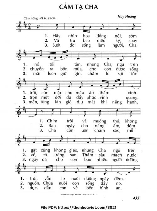 Cảm tạ Cha - Lm. Huy Hoàng - trang 1