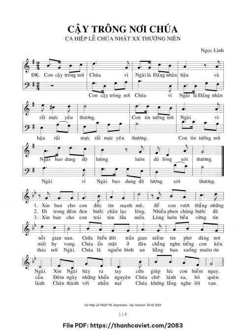 Cậy trông nơi Chúa - Ngọc Linh - trang 1