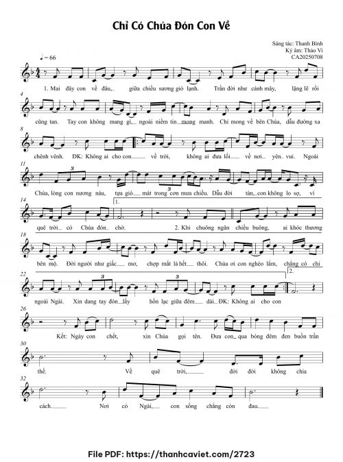 Chỉ có Chúa đón con về - Thanh Bình - trang 1