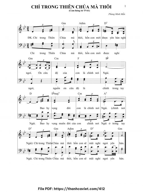 Chỉ trong Thiên Chúa mà thôi - Phùng Minh Mẫn - trang 1