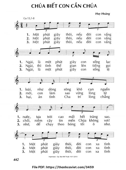 Chúa biết con cần Chúa - Lm. Huy Hoàng - trang 1