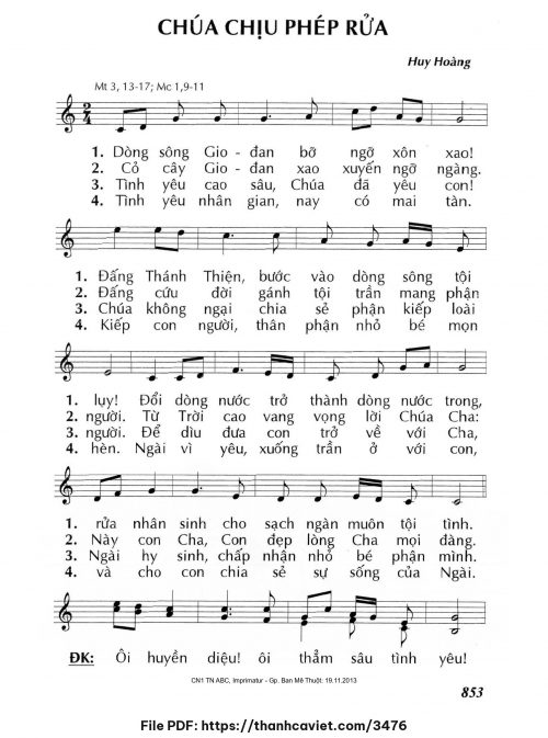 Chúa chịu phép rửa - Lm. Huy Hoàng - trang 1
