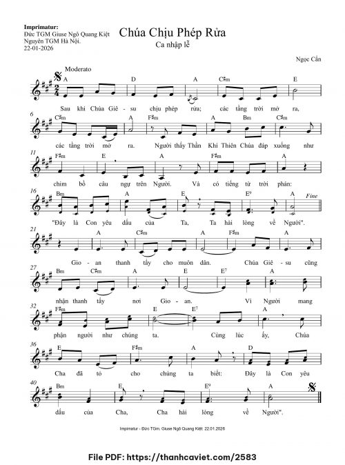 Chúa chịu Phép Rửa - Ngọc Cẩn - trang 1
