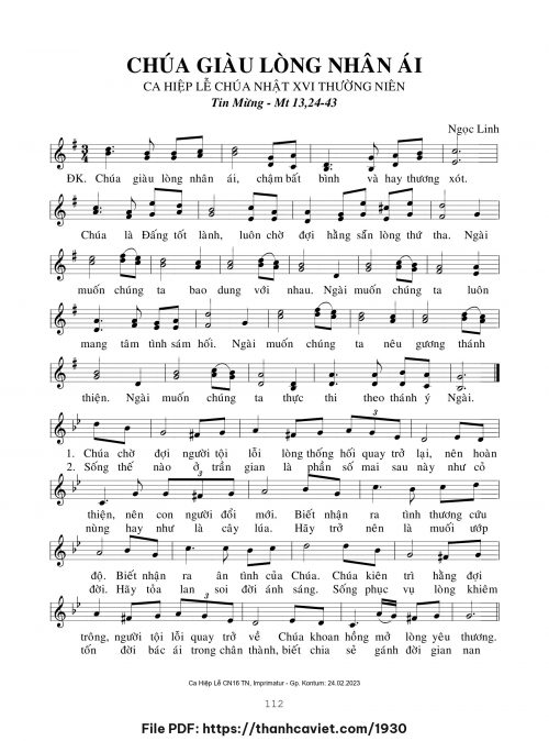 Chúa giàu lòng nhân ái - Ngọc Linh - trang 1