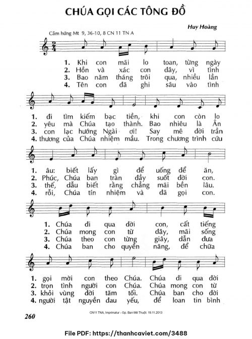 Chúa gọi các Tông Đồ - Lm. Huy Hoàng - trang 1