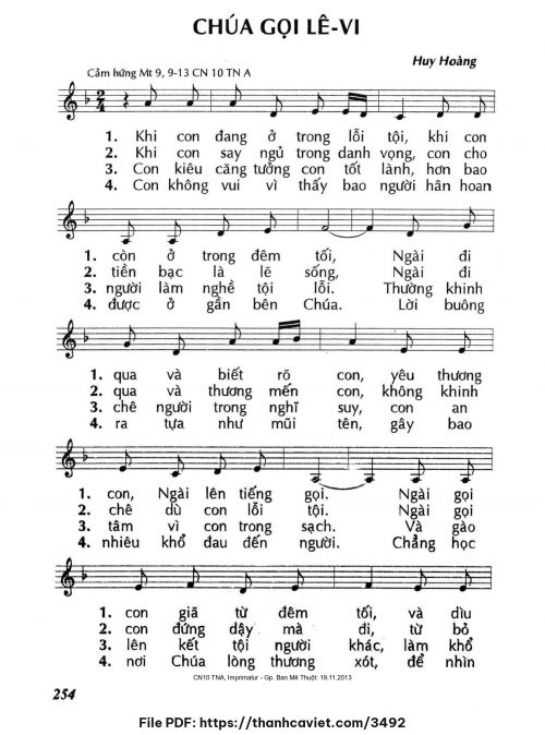 Chúa gọi Lêvi - Lm. Huy Hoàng - trang 1
