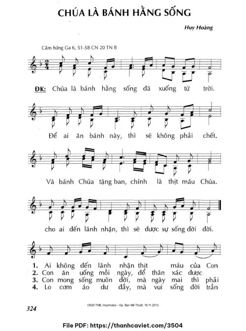 Chúa là bánh hằng sống - Lm. Huy Hoàng - trang 1