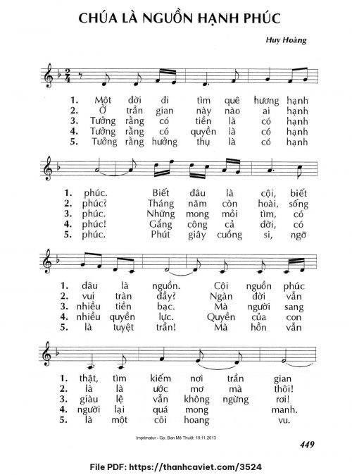 Chúa là nguồn hạnh phúc - Lm. Huy Hoàng - trang 1