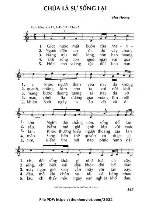 Chúa là sự sống lại - Lm. Huy Hoàng - trang 1
