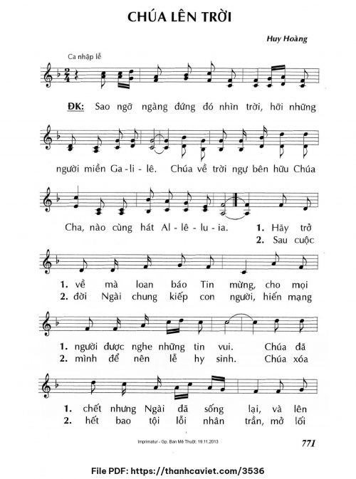 Chúa lên trời - Lm. Huy Hoàng - trang 1