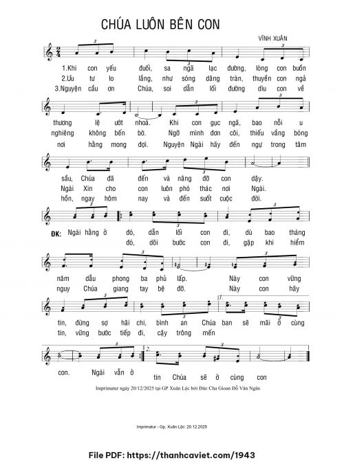 Chúa luôn bên con - Vĩnh Xuân - trang 1