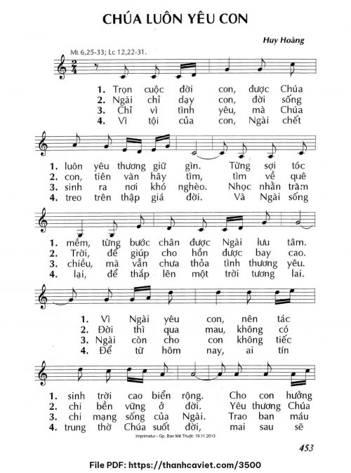 Chúa luôn yêu con - Lm. Huy Hoàng - trang 1