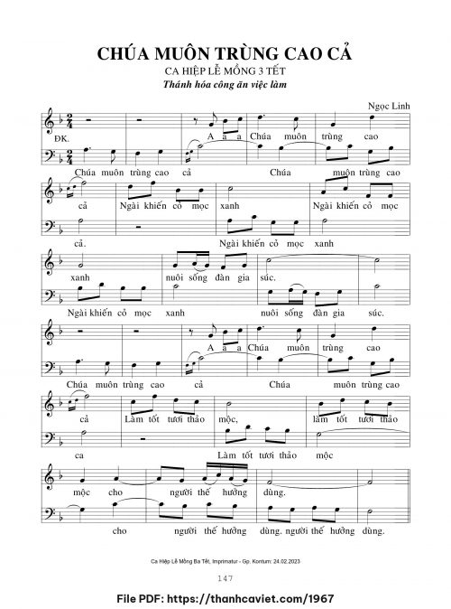 Chúa muôn trùng cao cả - Ngọc Linh - trang 1