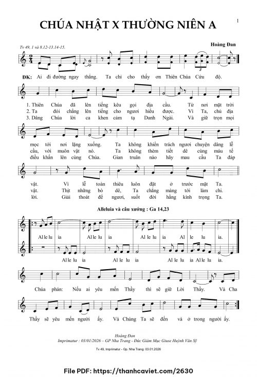 Chúa Nhật 10 Thường Niên A - Hoàng Đan - trang 1