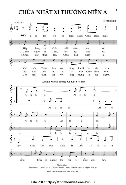 Chúa Nhật 11 Thường Niên A - Hoàng Đan - trang 1