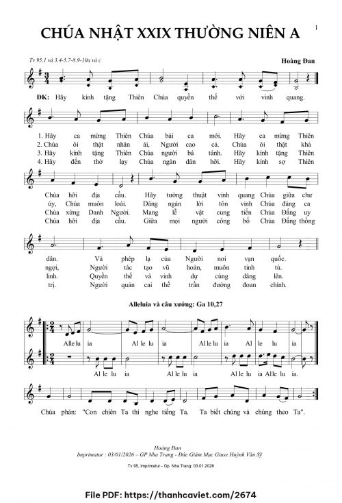 Chúa Nhật 29 Thường Niên A - Hoàng Đan - trang 1