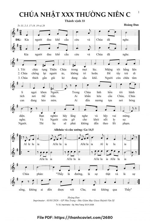 Chúa Nhật 30 Thường Niên C - Hoàng Đan - trang 1