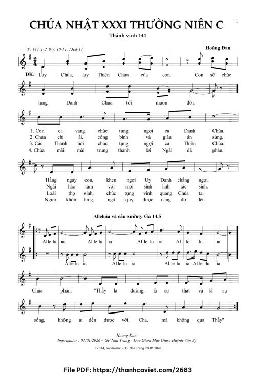 Chúa Nhật 31 Thường Niên C - Hoàng Đan - trang 1