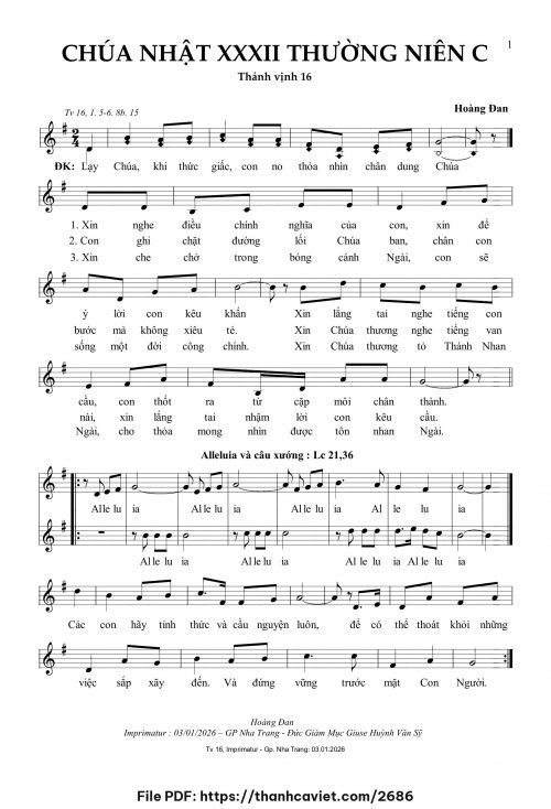 Chúa Nhật 32 Thường Niên C - Hoàng Đan - trang 1