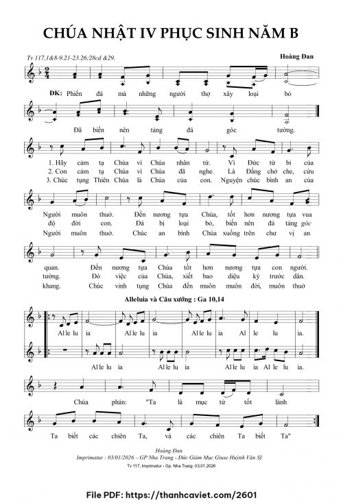 Chúa Nhật 4 Phục Sinh năm B - Hoàng Đan - trang 1