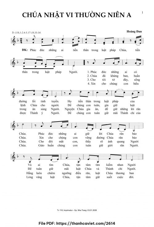 Chúa Nhật 6 Thường Niên A - Hoàng Đan - trang 1