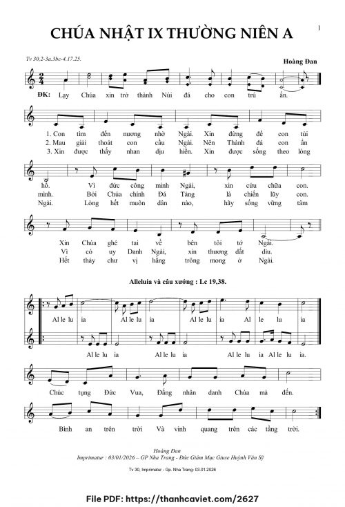 Chúa Nhật 9 Thường Niên A - Hoàng Đan - trang 1