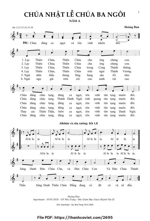 Chúa Nhật Lễ Chúa Ba Ngôi năm A [2] - Hoàng Đan - trang 1