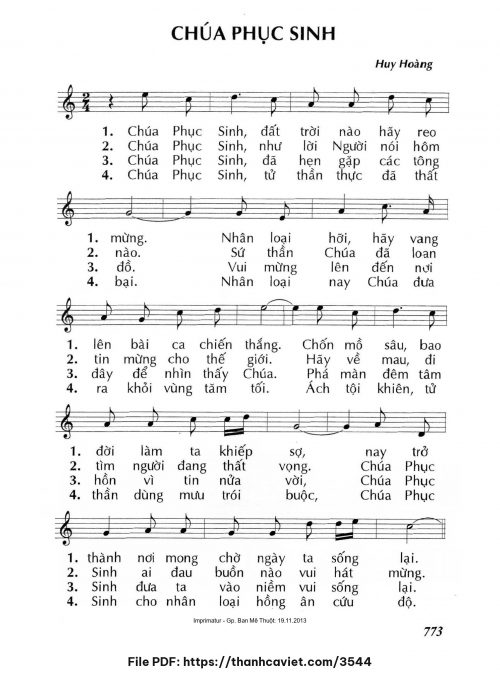 Chúa Phục Sinh - Lm. Huy Hoàng - trang 1