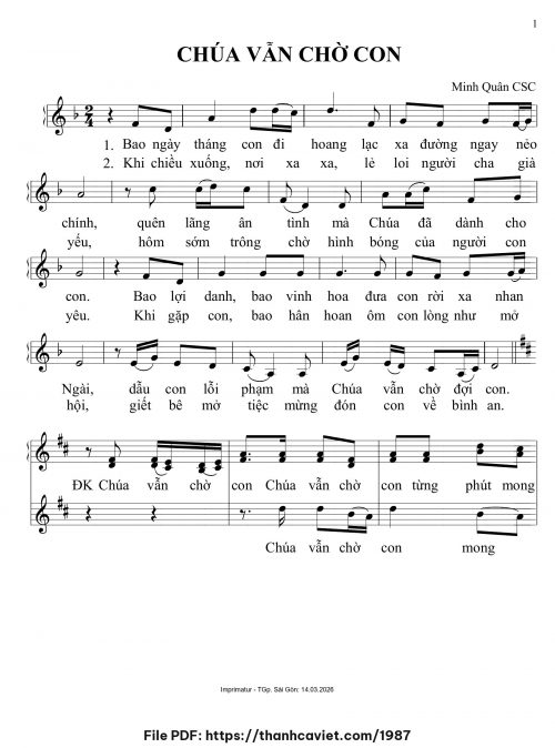 Chúa vẫn chờ con - Minh Quân CSC - trang 1