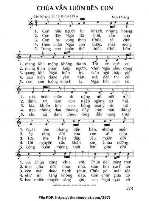 Chúa vẫn luôn bên con - Lm. Huy Hoàng - trang 1