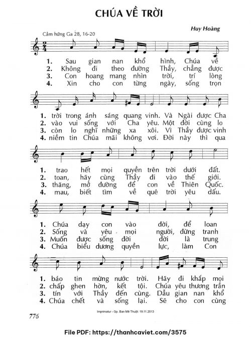 Chúa về trời - Lm. Huy Hoàng - trang 1