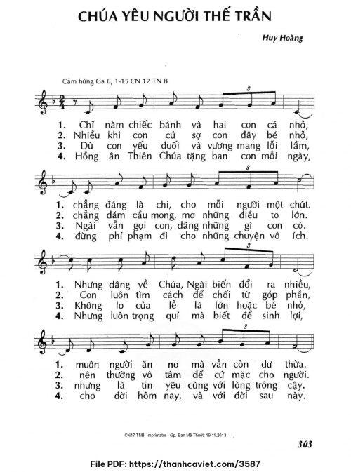 Chúa yêu người thế trần - Lm. Huy Hoàng - trang 1