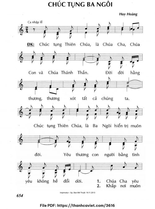 Chúc tụng Ba Ngôi - Lm. Huy Hoàng - trang 1