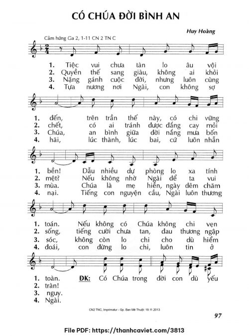 Có Chúa đời bình an - Lm. Huy Hoàng - trang 1