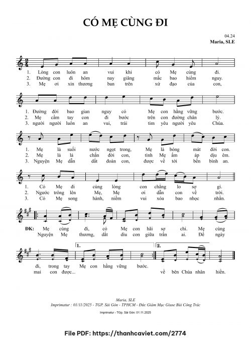 Có Mẹ cùng đi - Sr. Maria, SLE - trang 1