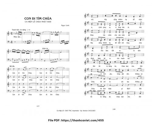 Con đi tìm Chúa [Hợp Xướng] - Ngọc Linh - trang 1