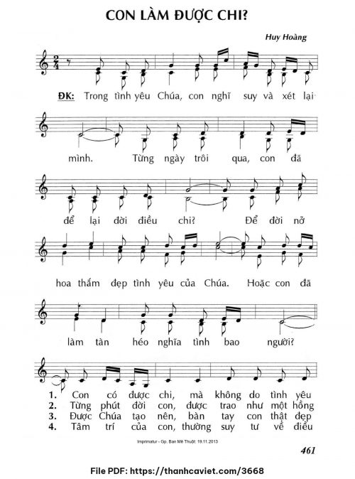 Con làm được chi? - Lm. Huy Hoàng - trang 1