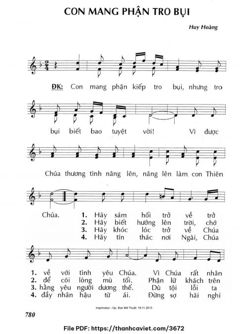 Con mang phận tro bụi - Lm. Huy Hoàng - trang 1