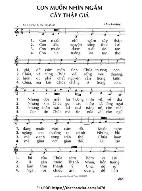 Con muốn nhìn ngắm cây Thập Giá - Lm. Huy Hoàng - trang 1