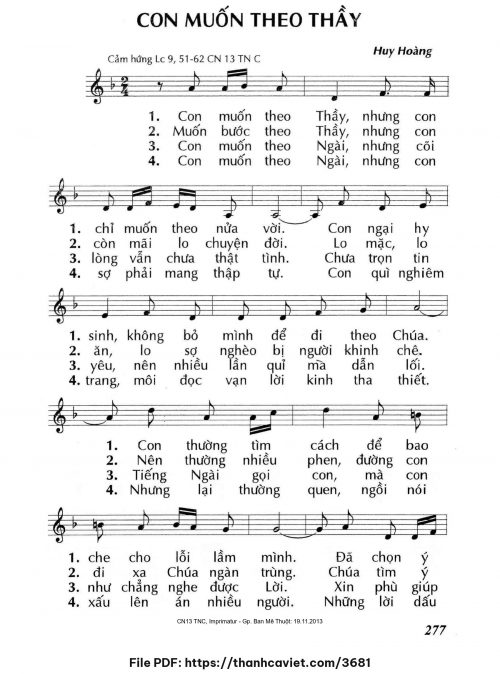 Con muốn theo Thầy - Lm. Huy Hoàng - trang 1