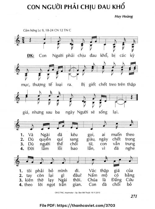 Con Người phải chịu đau khổ - Lm. Huy Hoàng - trang 1